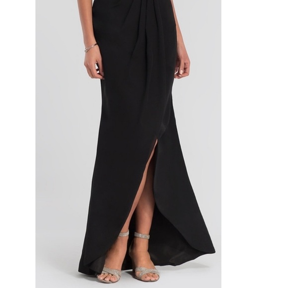 Kleinfeld Pleated-Bodice High-Low Bridesmaid Dress Black Size 2 NWT - Picture 4 of 15